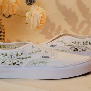 Vans for a Bride Bridal Sneakers Embroidered Wedding ShoesCustom Embroidered Bridal Vans Shoes Bild 3