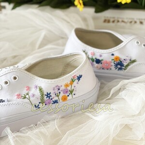 Rose Embroidered Vans Etsy UK
