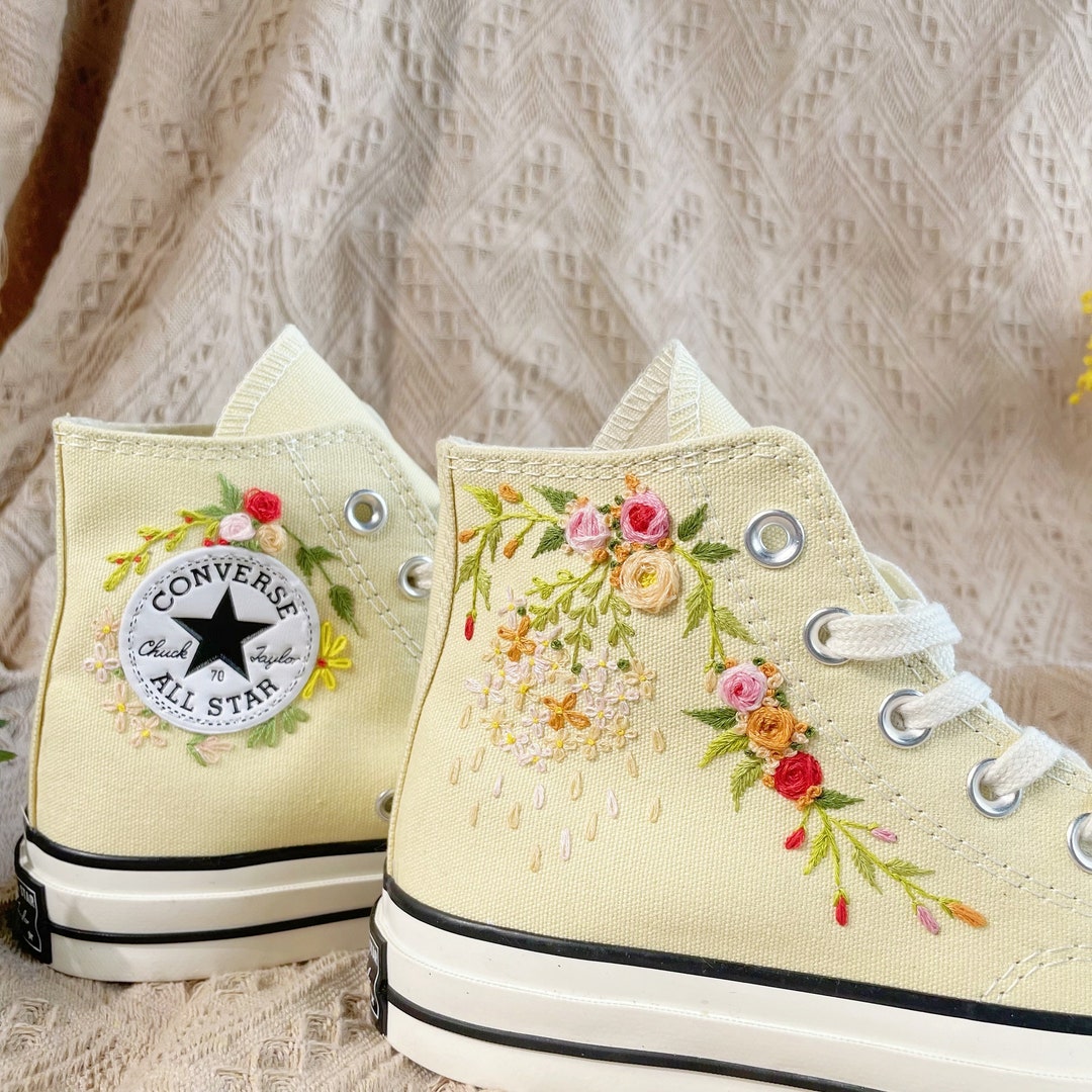 Converse Custom Floral Embroidery Converse Custom Embroidery Converse Custom Chuck Taylor 70