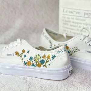 Vans for a Bride | Bridal Sneakers | Embroidered Wedding Shoes|Custom Embroidered Bridal Vans Shoes