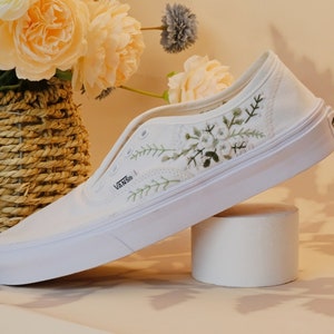 Vans for a Bride Bridal Sneakers Embroidered Wedding ShoesCustom Embroidered Bridal Vans Shoes Bild 4
