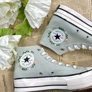 Converse Custom Floral Embroidery Converse Custom Embroidery - Etsy