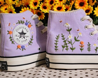 Converse Custom Floral Broderie - Converse Custom Broderie - Converse Custom Chuck Taylor 70 fleurs brodées