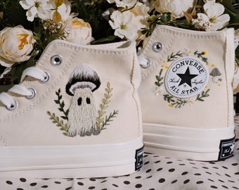 Converse Custom Floral Embroidery - Converse Custom Embroidery - Converse Custom Chuck Taylor 70 embroidered flowers