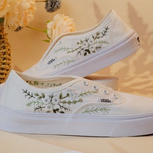 Vans for a Bride Bridal Sneakers Embroidered Wedding ShoesCustom Embroidered Bridal Vans Shoes Bild 1