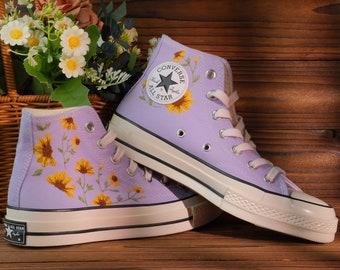 Convesr Chuck Taylor Brodé personnalisé/Custom Converse Brodé fleurs douces/Custom converse Chuck Taylor fleur brodée