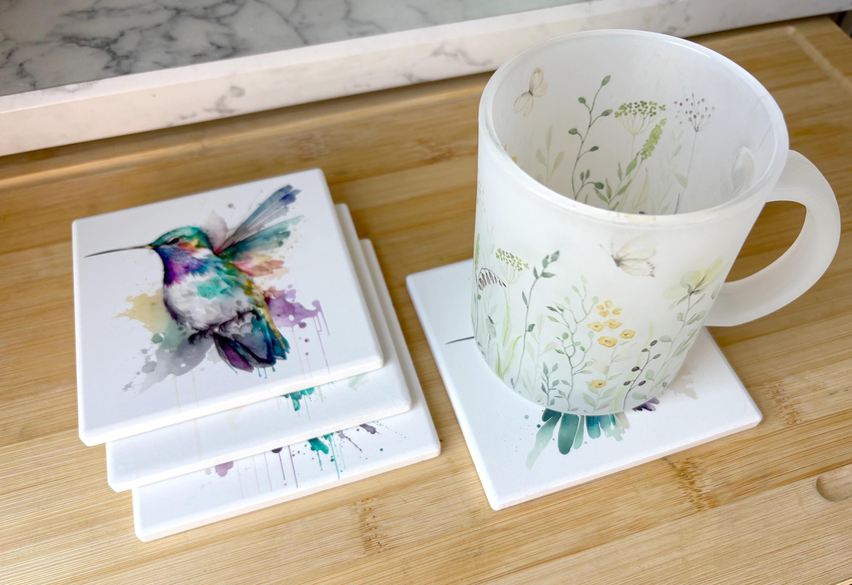 Hummingbird Ceramic Coaster- Bird Series, Sell as Pair of Four. 100% ...