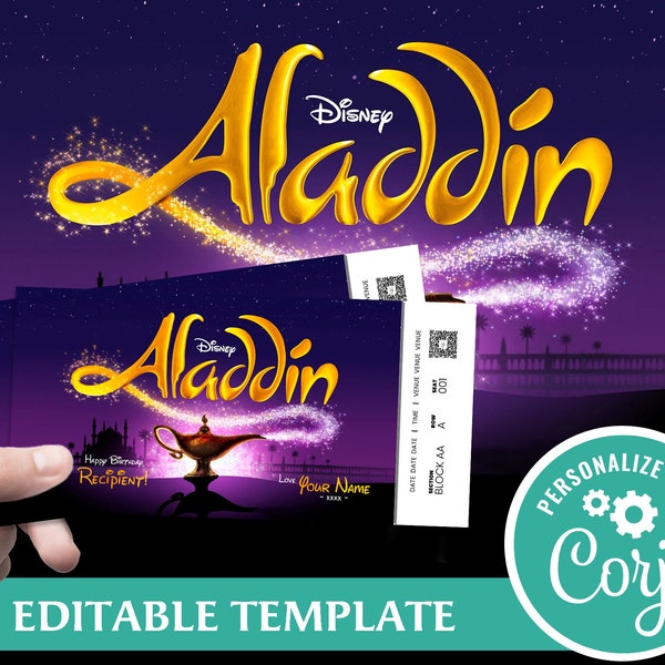 Aladdin Musical Ticket - Etsy