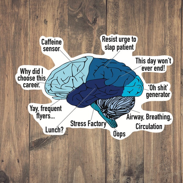 Brain of a Paramedic - Funny Medical decal | Medic Sticker | EMT Humor | Medical Stickers | Waterproof | Laptop | Water Bottle | Great Gift