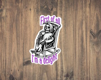 Reaper Delight Sticker - Medical decal | Dark Humor EMS Sticker | Medic Humor | Medical Stickers | Weatherproof | Water Bottle | Gift