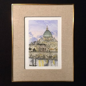 Italian wall art: 5x7 Rome watercolor print