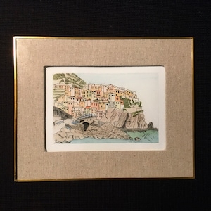 Italian wall art print: 5x7 Cinque Terre watercolor