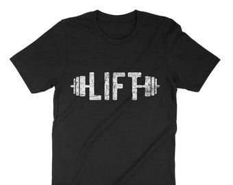 Lift Barbell, Gym Shirt, Workout Outfit, Weightlifting, Lifting Weights, Powerlifter T-Shirt