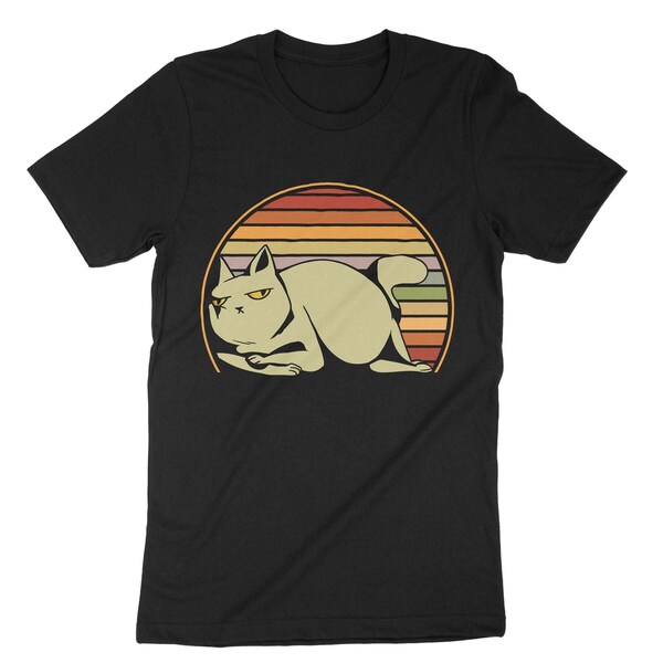 Lazy Cat, Retro Vintage Shirt, Slothful Kitten, Doing Nothing, Introvert Gift, Not Working T-Shirt