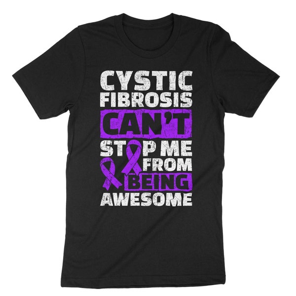 Cystic Fibrosis Can't Stop Me Shirt, Warrior Shirt, Lung Infection, Survivor Shirt, Genetic Disorder, Purple Ribbon Shirt, CF Support Shirt