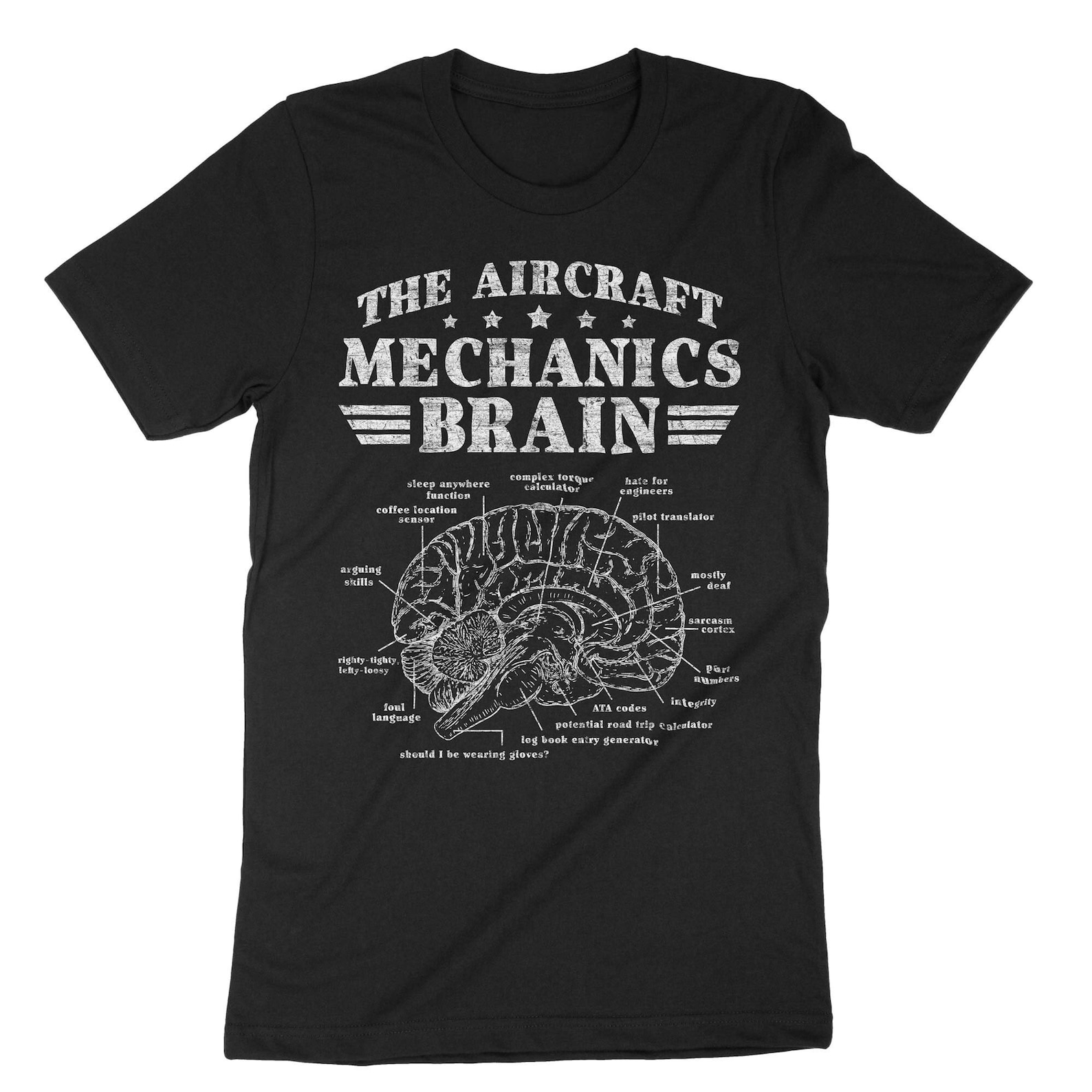 The Aircraft Mechanics Brain Aircraft Technician Shirt Pilot - Etsy