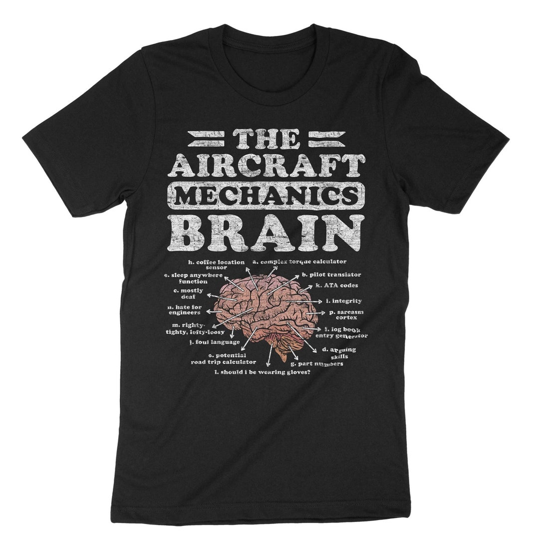 The Aircraft Mechanics Brain, Aviation Shirt, Pilot Shirt, I Fix Planes ...