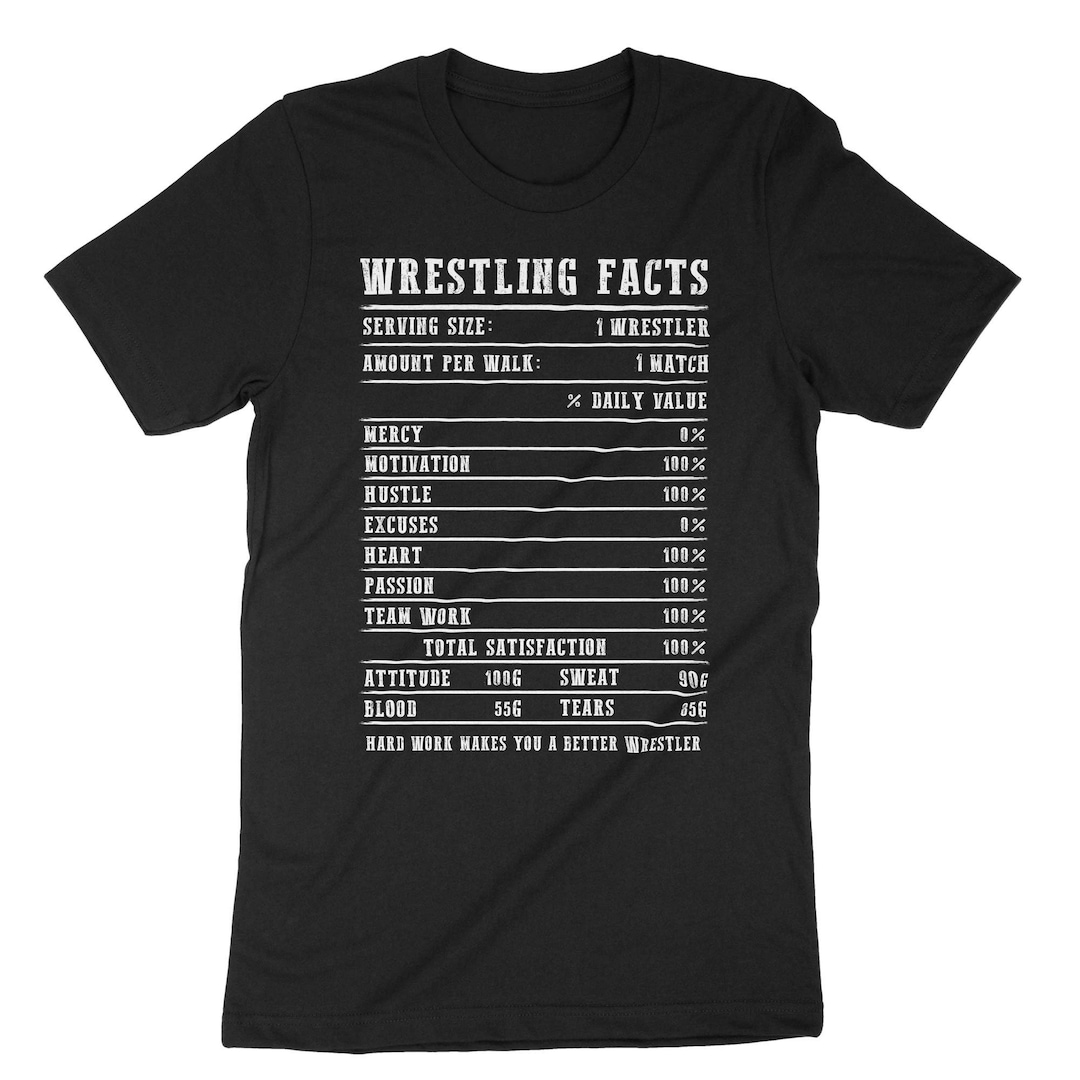 Wrestling Nutrition Facts Shirt Funny Wrestling Shirt Wrestler Shirt