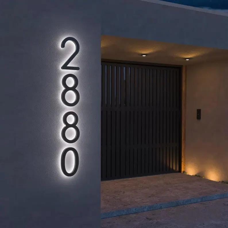 Led Address Numbers Backlit House Numbers - LED Illuminated Address Sign - modern LED ...