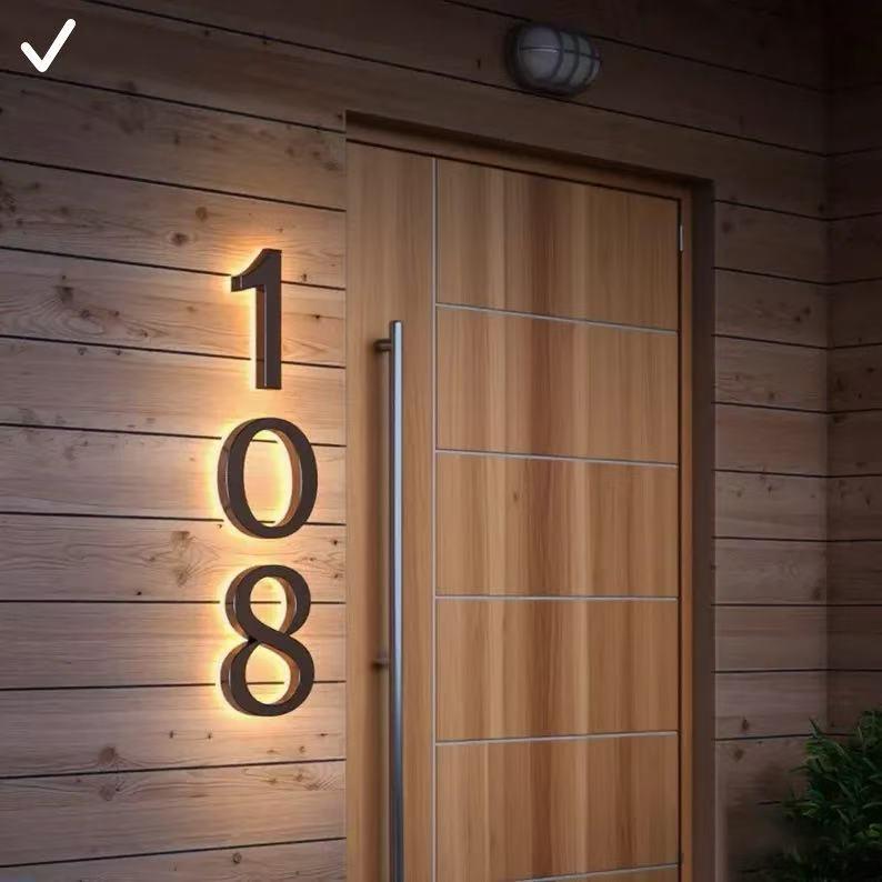 Led Address Numbers Backlit House Numbers - LED Illuminated Address Sign - modern LED ...