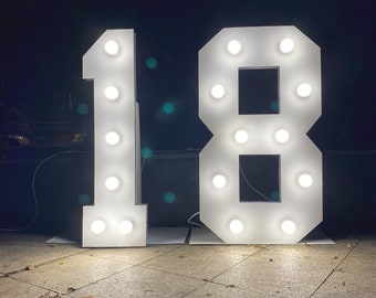 18 Numbers Marquee Light,3ft/4ft Light Up Numbers,Love/Mr&Mrs Marquee Letters For Wedding Birthday Party Decor,Marquee Lights For Events