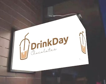 Led Light Double Sided Sign,Company Logo Sign,Indoor Or Outdoor Hanging Led,Store Light Box,Light Up Business Signage ,Custom Text Or Logo