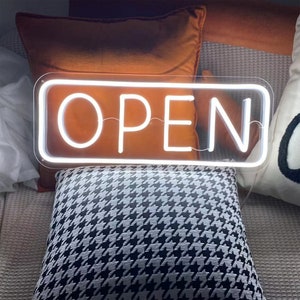 Insegna aperta, insegna per negozio, insegna al neon per bar, insegne al neon luminose, negozio con logo aperto, insegna per negozio aziendale, insegna al neon personalizzata, per insegna per porta di ristoranti e negozi