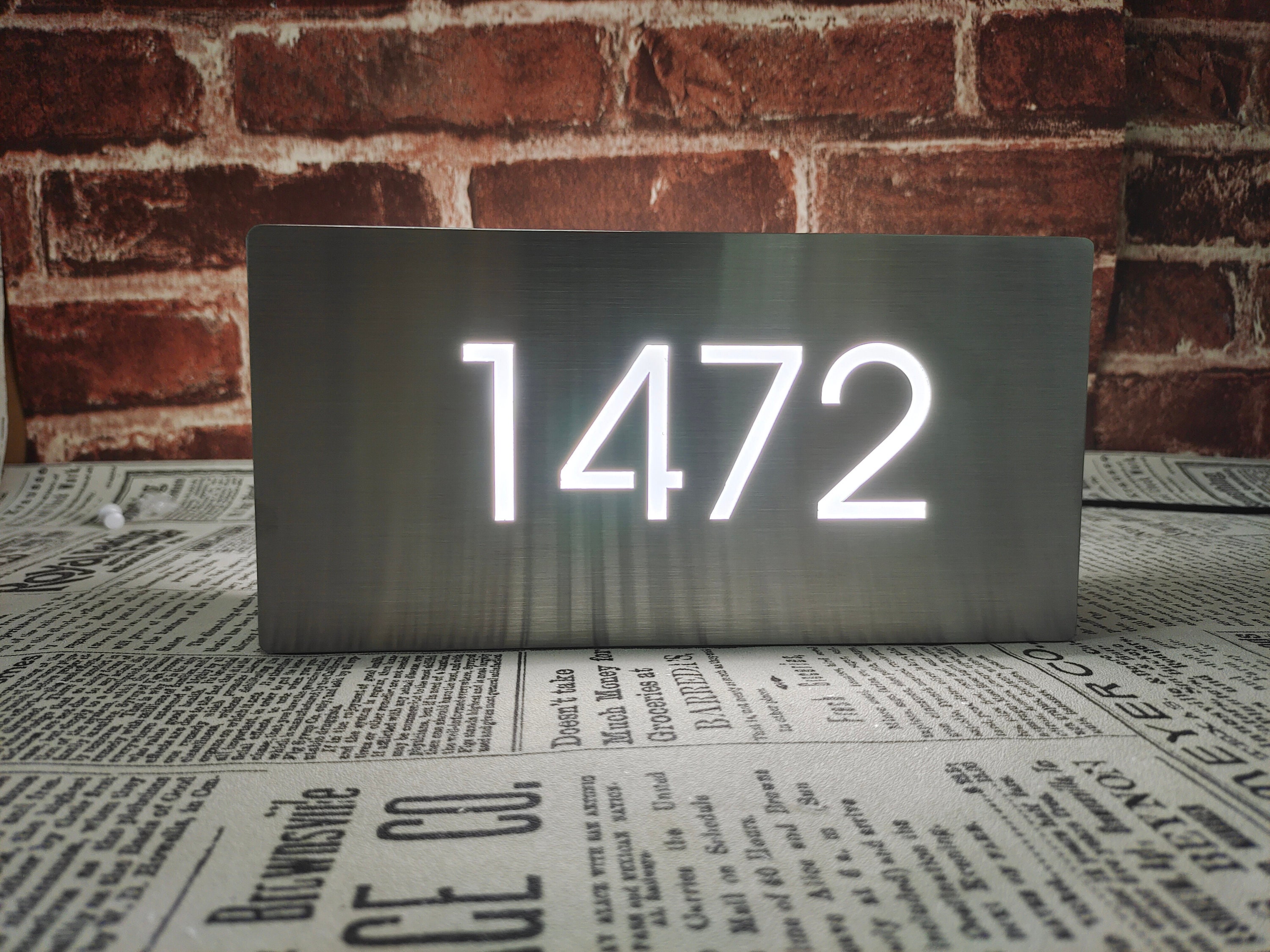 Custom House Number Light Box,wall Mounted Illuminated House Number