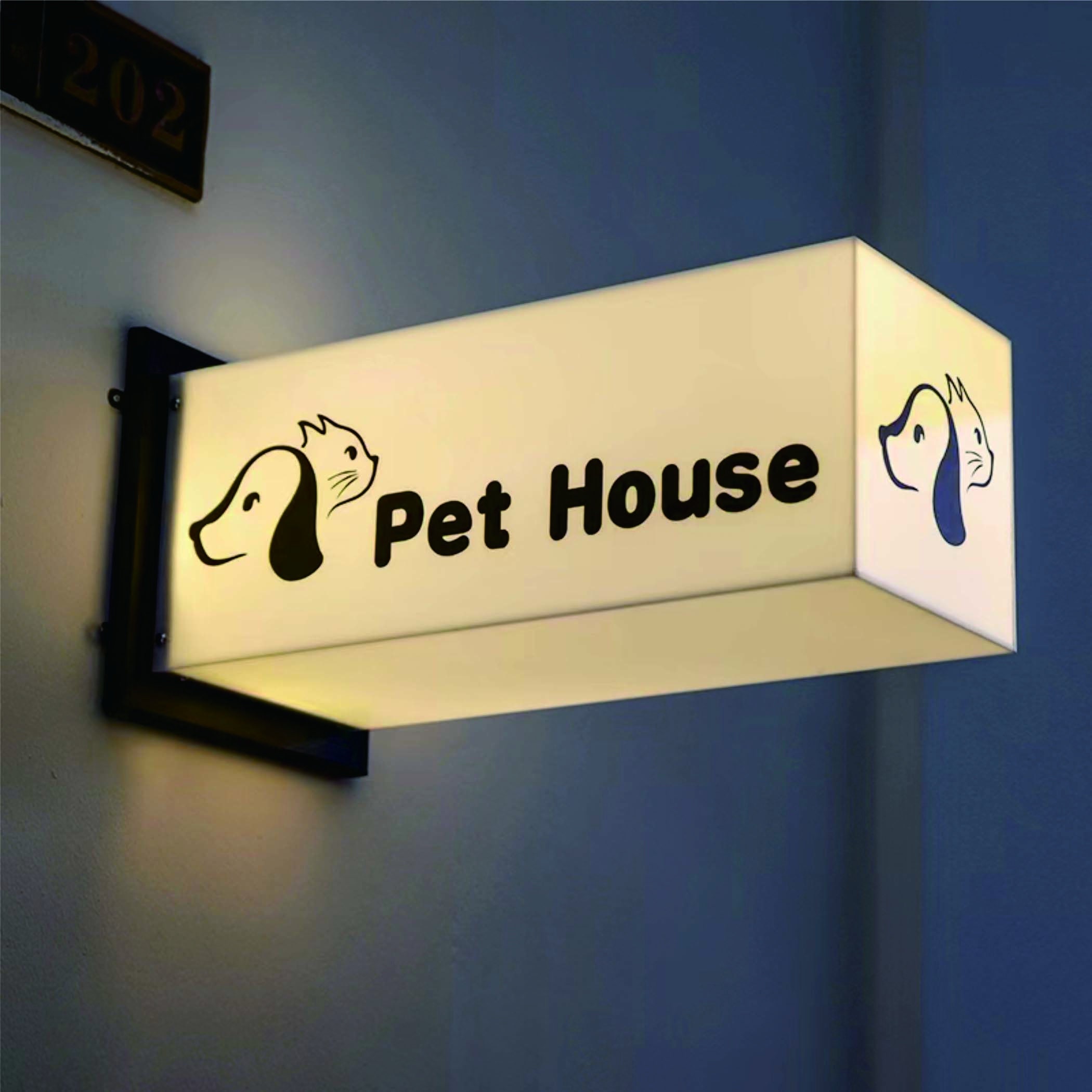Acrylic light box, lights around the sign, attached from the wall – Octopus  Media Solutions
