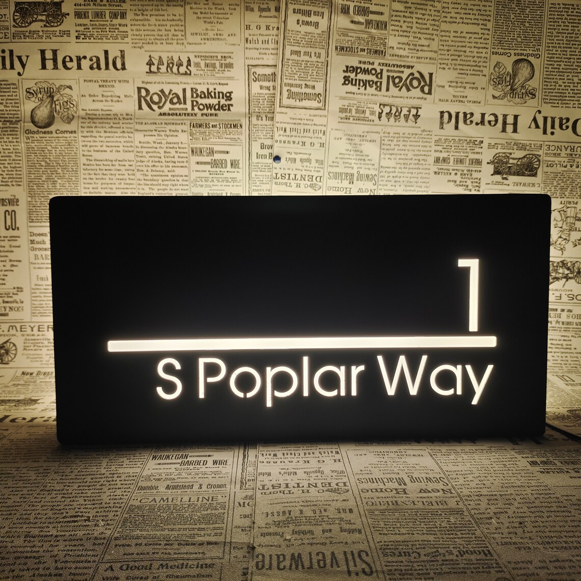 Custom House Number Light Boxwall Mounted Illuminated House Etsy