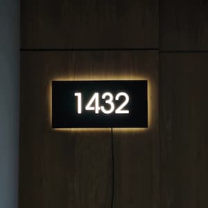 Custom LED House Number Sign for Home,Office,Hotel,Light Address Sign,LED House Sign,Illuminated Home Address Sign,Custom House Number