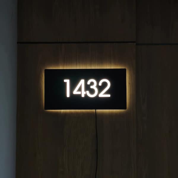 Custom LED House Number Sign for Home,Office,Hotel,Light Address Sign,LED House Sign,Illuminated Home Address Sign,Custom House Number