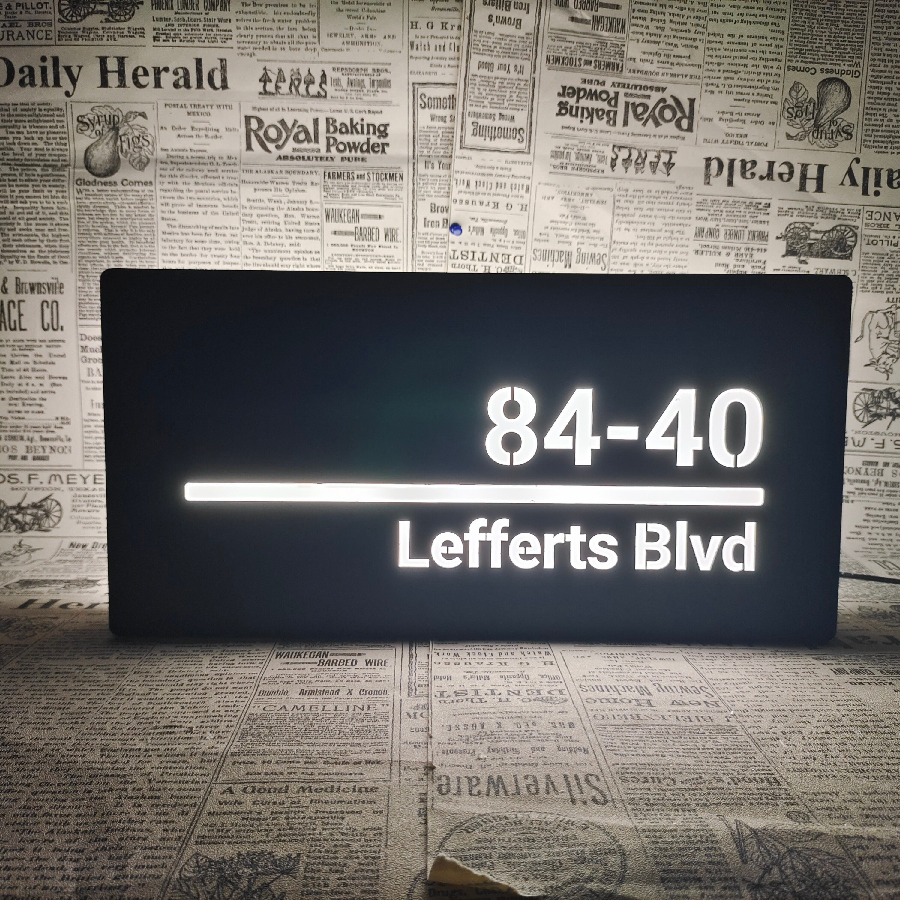 Custom House Number Light Box,wall Mounted Illuminated House Number ...