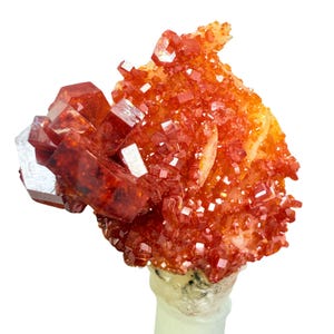 Vanadinite on Barite ,  Mineral Specimen, vanadinite mineral specimen, Vanadinite crystal, Red crystals, Barite mineral