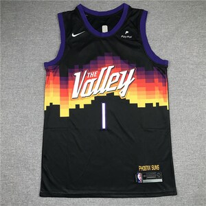 Herren Retro Basketball Uniform 1# Booker Sommersport Trikot Suns Basketballhemd Klassisches Stickerei-Top Herren Retro Basketball Uniform 1# Booker Sommersport Trikot Suns Basketballhemd Klassisches Stickerei-Top