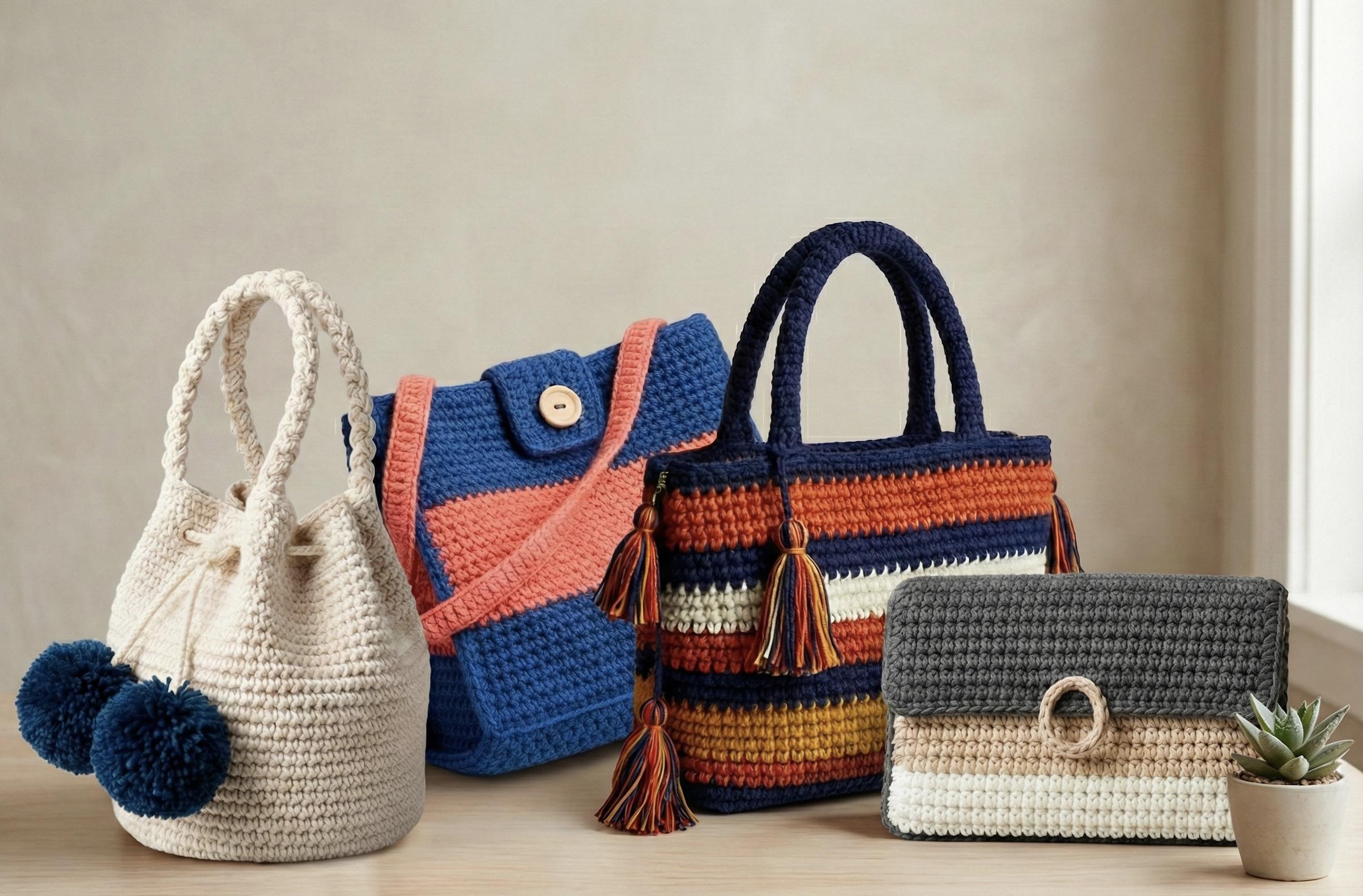 32 Boho Bag Crochet Patterns for Fringe, Florals, and Everyday Texture 32 Handmade Crochet Bag Set Boho Chic Tote