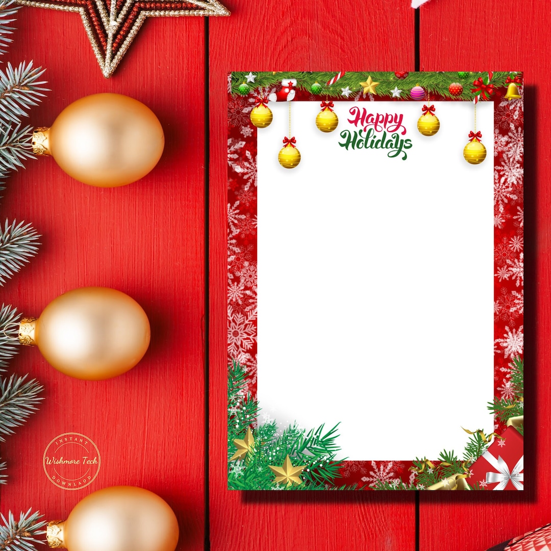 Christmas Letter Template | Festive Holiday Design (PDF) - Etsy