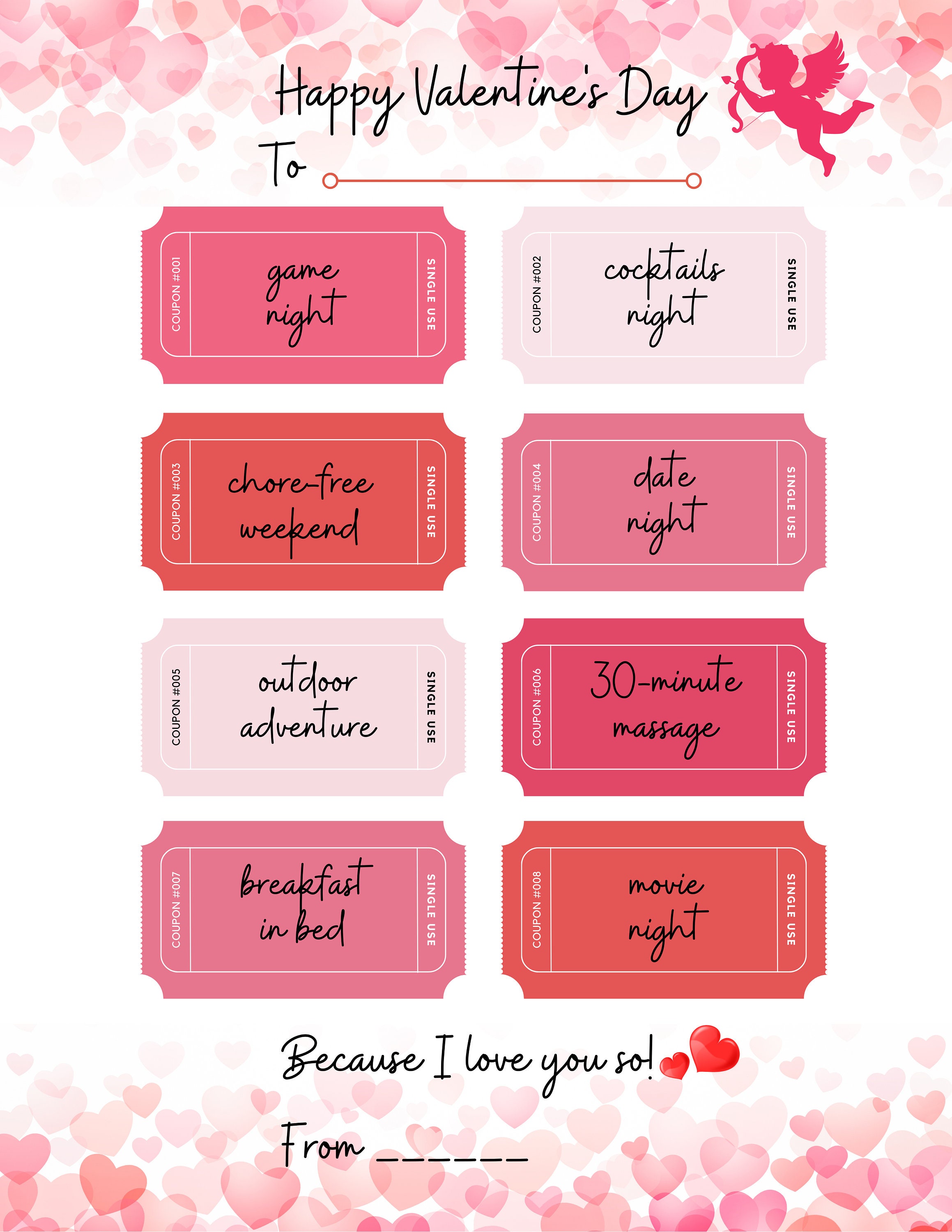 Valentine Couple Coupon Template Valentine Day Coupon Fun Digital Coupon Beautiful Valentine