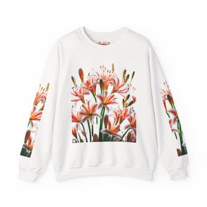 Floral Crewneck Sweatshirt, Comfortable Pullover for All Seasons, Casual Wear, Perfect Gift for Plant Lovers, Cozy Fashion