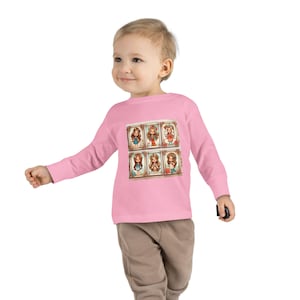 Whimsical Toddler Long Sleeve Tee: Charming Illustrated Kids Fashion