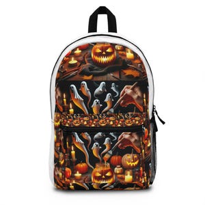 Halloween Themed Backpack, Spooky Bag for Trick or Treat, Ghosts & Pumpkins, Kids&#39; School Backpack, Halloween Costume Accessory