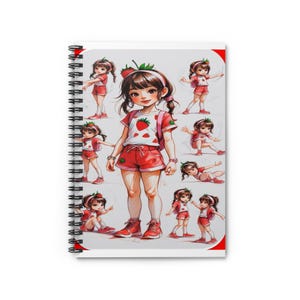 Cahier à spirale Rêve de fraise | Mignonne papeterie kawaii, cadeau pour étudiants, tenue de journal, carnet de croquis artistiques, fournitures scolaires, ambiance estivale