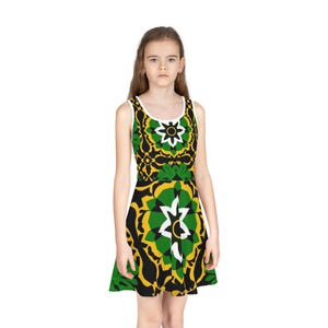 Bright Floral Girls&#39; Sundress: Summer Party Dress