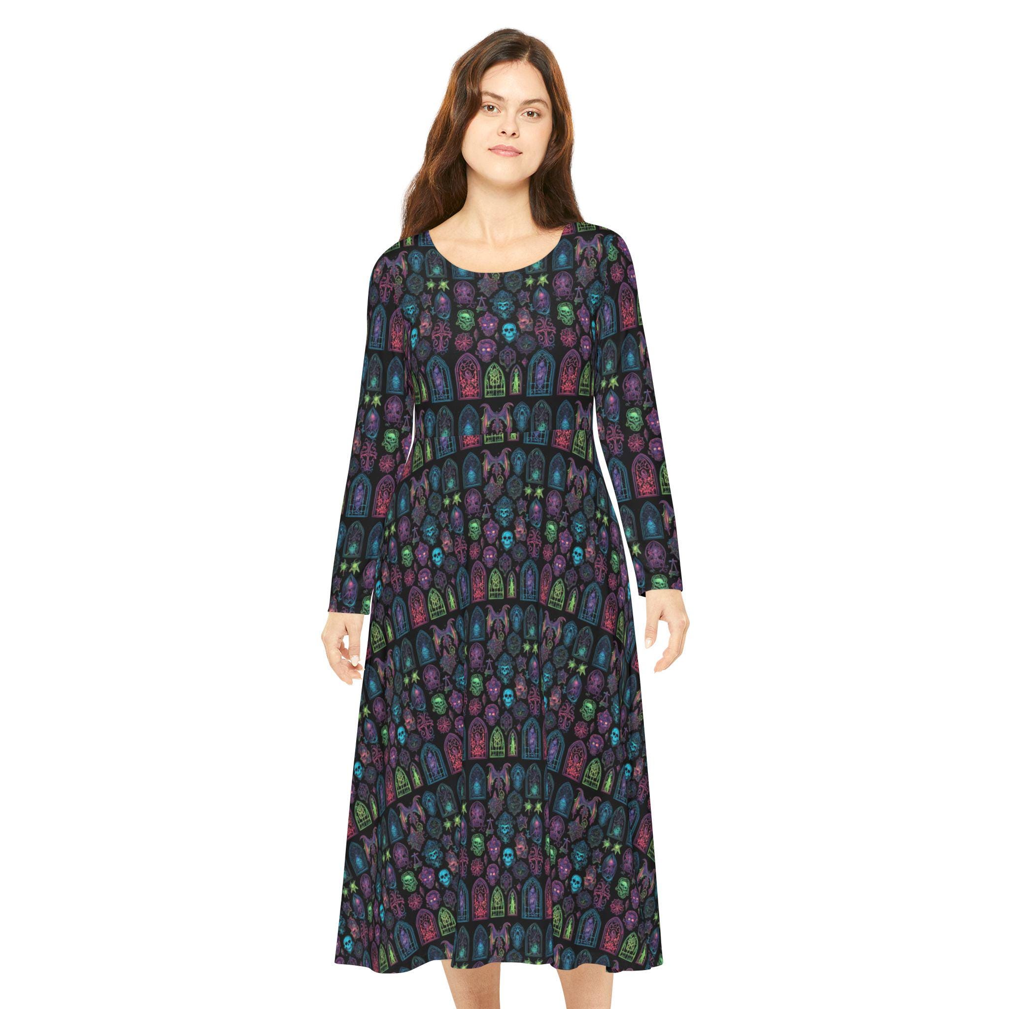 Mame Stained Glass Printed Sleeve Dress Stained Glass Print Mame Stained Glass Printed Sleeve Dress Stained Glass Print