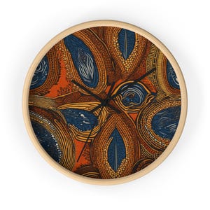 Bohemian Wood Wall Clock: Colorful Retro Home Decor