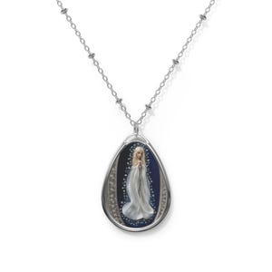 Elegant Oval Pendant Necklace: Religious Spiritual Jewelry Gift
