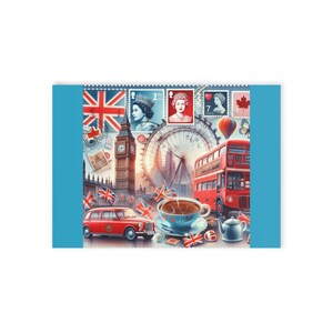Cartões de Natal com tema de viagem, cartões de felicitações estilo cartão postal vintage, perfeitos para o Natal, Ano Novo ou qualquer celebração