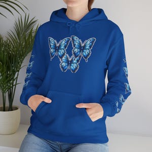 Colorful Butterfly Hoodie: Unisex Cotton-Blend Sweatshirt