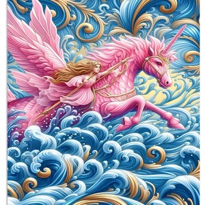 Framed Unicorn Art Print: Colorful Kids Room Wall Decor