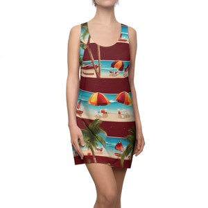 Tropical Print Racerback Dress: Lightweight Beach Vacation Outfit